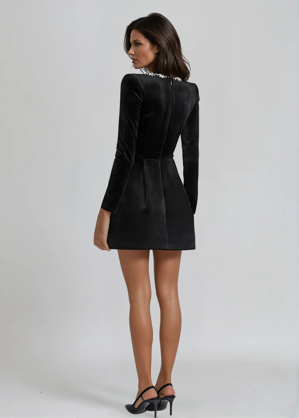 BY NOVAE | Valentina Fluwelen Mini Dress